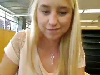 blonde library squirt